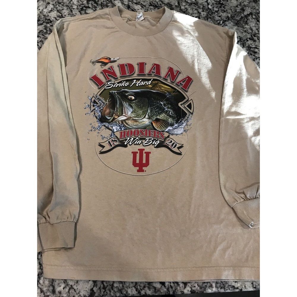 Indiana Hoosiers Strike Hard Win Big T-Shirt Longsleeve Large - Picture 2 of 5